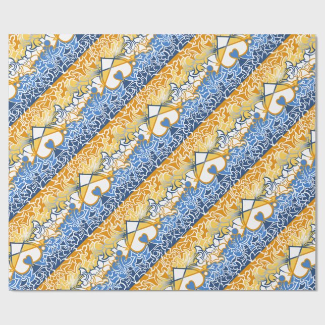 Aroace Sol och Sea Pride Flagga Squiggles Presentpapper (Platt)