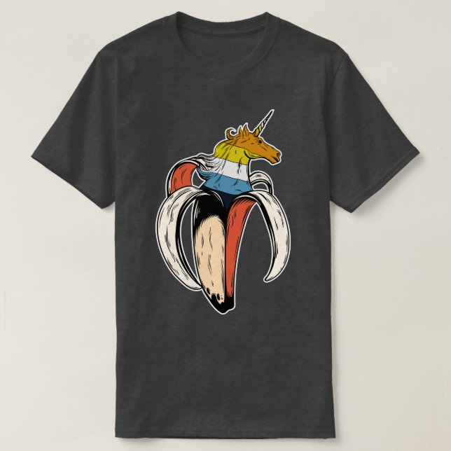 Aroace Unicorn Banana HGBT Asexutic Aromantic Prid T Shirt (Design framsida)