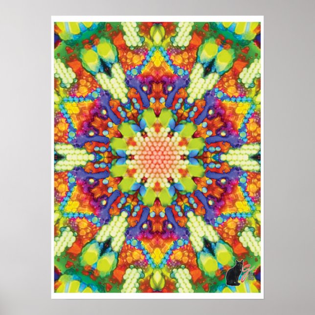 Ärofull kinetisk collage Kalejdoskop Poster (Framsidan)