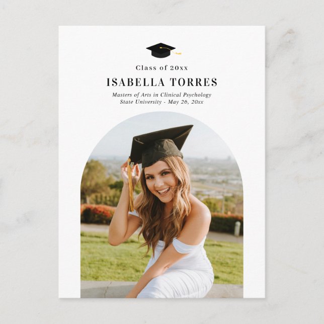 Ärofyllt examensbevis Annonseringskort Vykort (Framsida)