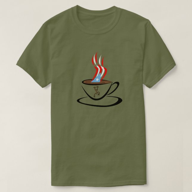 Aroma a Puerto Rico Coqui Coffee Mugg Coqui T Shirt (Design framsida)
