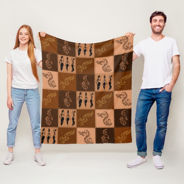 Aroma kaffe. Patchwork. Fleecefilt (På plats)