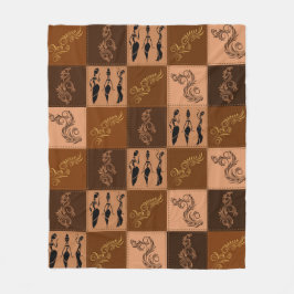 Aroma kaffe. Patchwork. Fleecefilt