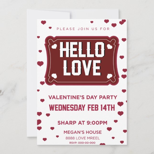 Aroma Kärlek Coffee Bubbles Hej Kärlek fiesta Inbjudningar (Framsida)