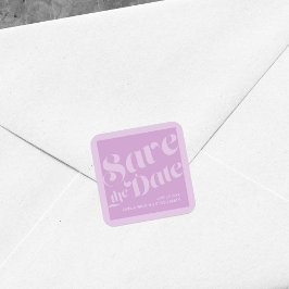 Aroma typografi Lavender Lilac Spara datumet Fyrkantigt Klistermärke