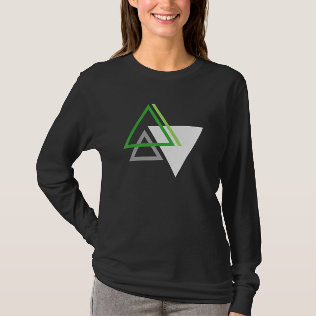 Aromantic Aro Pride Subtle Geometric LGBTQ LGBT Ga T Shirt (Framsida)
