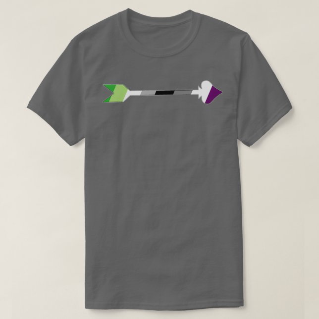 Aromantic Arrow Aro and Ace Flaggor T Shirt (Design framsida)