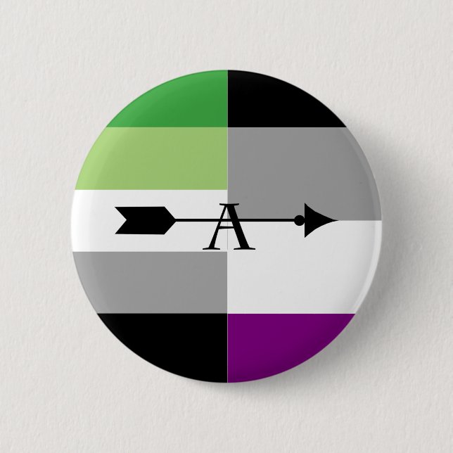 Aromantic klämmer fast den Asexual Aro Knapp (Framsida)