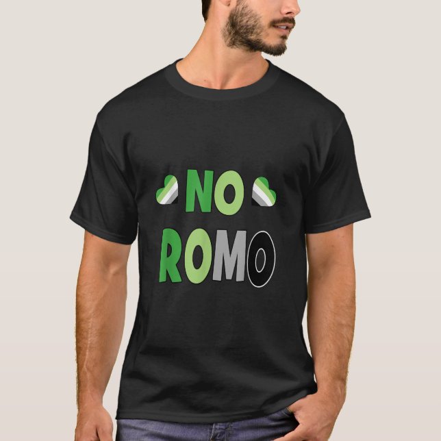 Aromantic NO ROMO Tshirt Aro Shirt Gift Idea Prese T Shirt (Framsida)