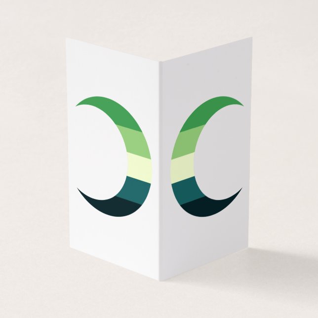  Aromantic Pride Crescent Moons Greeting Card Visitkort (Utsida)