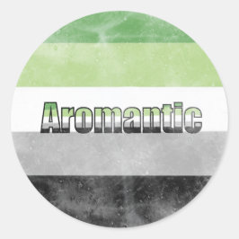 Aromantic pride flag sticker runt klistermärke