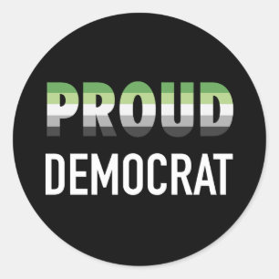 Aromantic Proud Democrat Runt Klistermärke