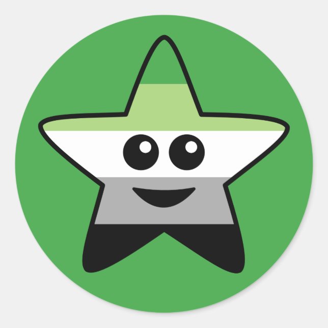 Aromantic Star Stickers Runt Klistermärke (Framsida)
