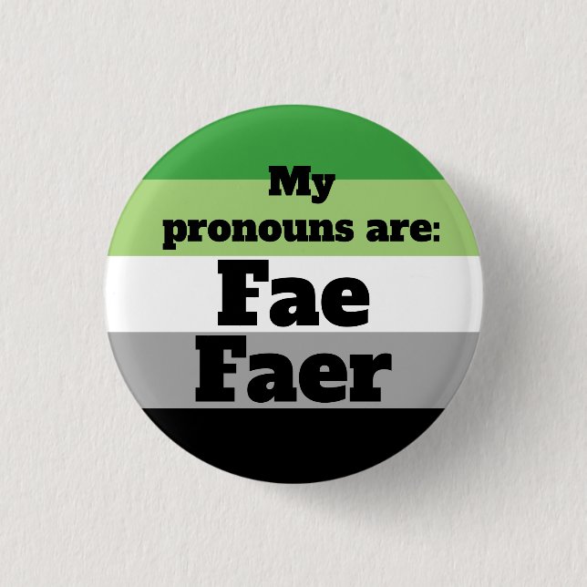 Aromantisk/Aro Fae/Faer Pronouns Knapp (Framsida)