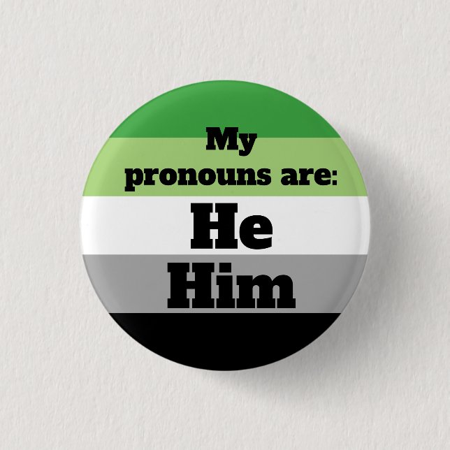 Aromantisk/Aro Han/Him Pronouns Knapp (Framsida)
