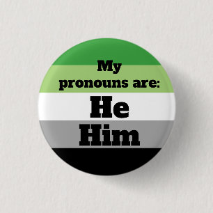 Aromantisk/Aro Han/Him Pronouns Knapp