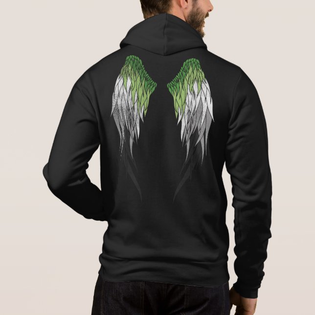 Aromantisk Flagga - Halo - Vingar T Shirt (Baksida)