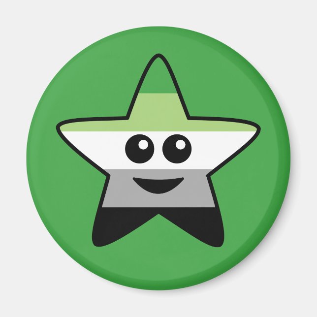 Aromantisk Star Round Magnet (Framsidan)