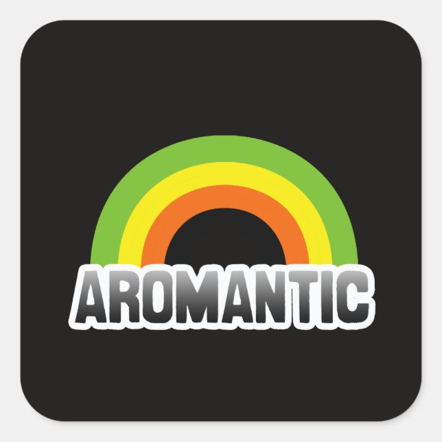 Aromantisk stolthet fyrkantigt klistermärke (Framsida)