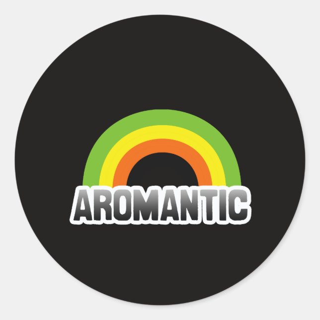 Aromantisk stolthet runt klistermärke (Framsida)