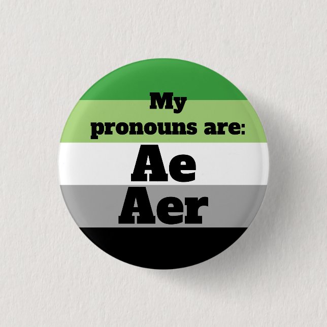 Aromantiska/Aro Ae/Aer Pronomen Knapp (Framsida)