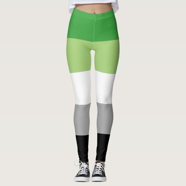 Aromantiska Flagga Leggings (Framsida)