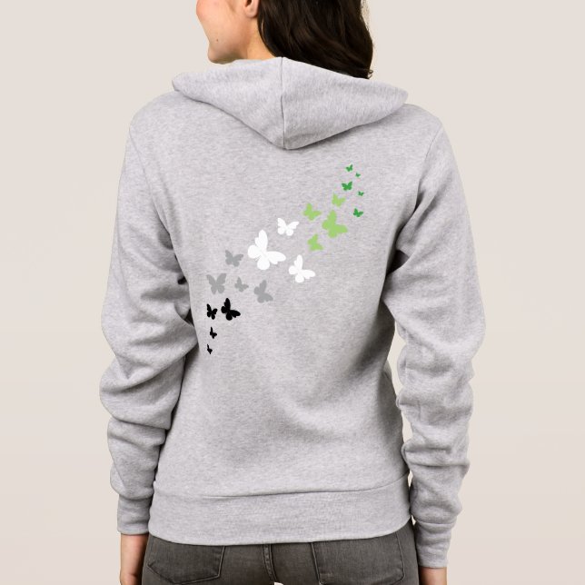 Aromantiska Pride Fjärilsslinga  T Shirt (Baksida)
