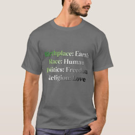Aromantiska stolthet - Födelseplats: Jorden. Ras:  T Shirt