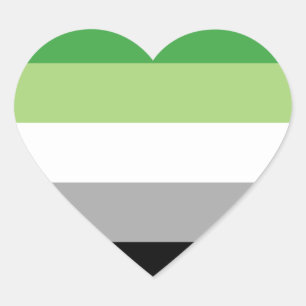 Aromantiska stolthetsränder hjärtformat klistermärke