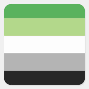 Aromantiskt/Aro-Pride Flagga Fyrkantigt Klistermärke