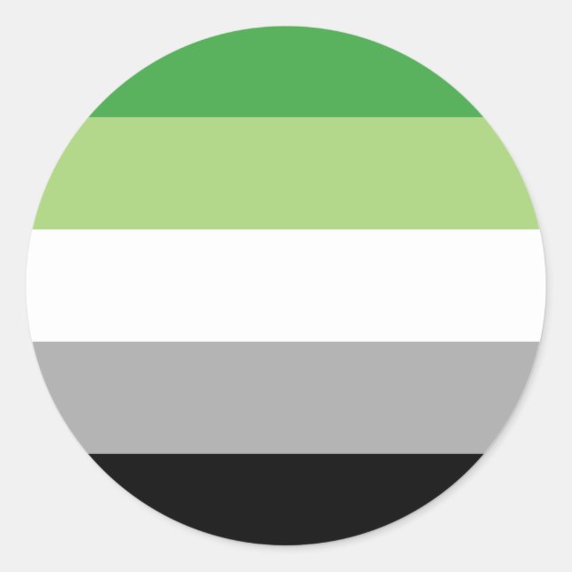 Aromantiskt Pride Circle Sticker Runt Klistermärke (Framsida)