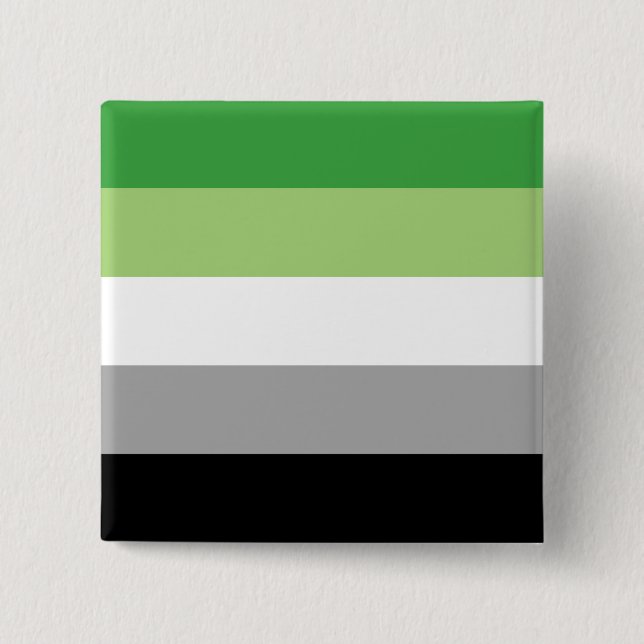 Aromantiskt Pride Flagga HGBTQ Knapp (Framsida)