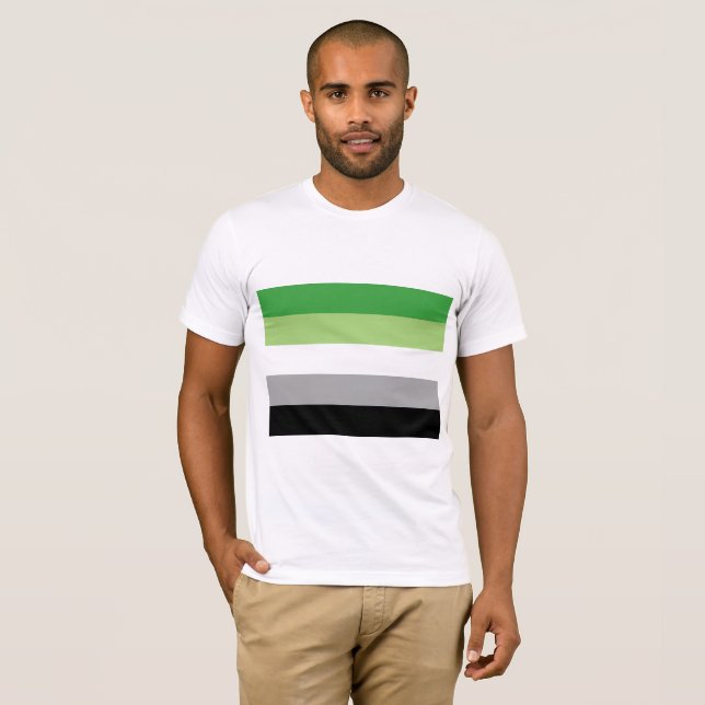 Aromantiskt Pride Flagga HGBTQ T Shirt (Hel framsida)