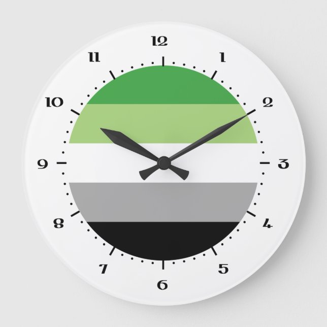 Aromantiskt Pride flagga Large Clock Stor Klocka (Framsida)