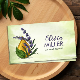Aromaterapi Oil and Lavender Illustration Visitkort