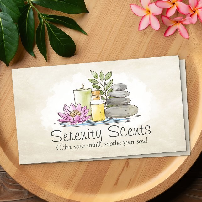 Aromaterapi Scent Therapy Watercolor Visitkort (Skapare uppladdad)