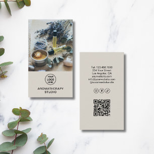Aromaterapi Spa Anpassningsbar Logotyp QR Professi Visitkort
