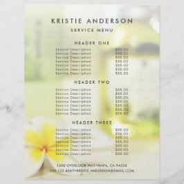 Aromaterapi Spa Hudvård Massage Prislista Reklamblad
