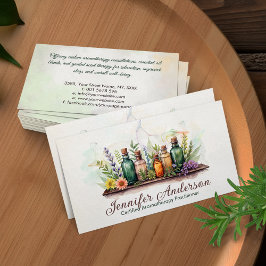 Aromaterapibehandlare Watercolor Illustration Visitkort