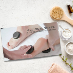 Aromaterapibehandling Hett Stone Massage Salon Visitkort
