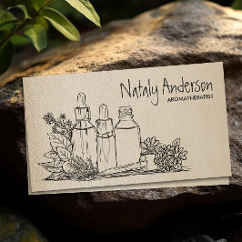 Aromaterapioljor Pencil Sketch Visitkort