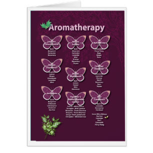 Aromaterapischema i Burgundy Hälsningskort