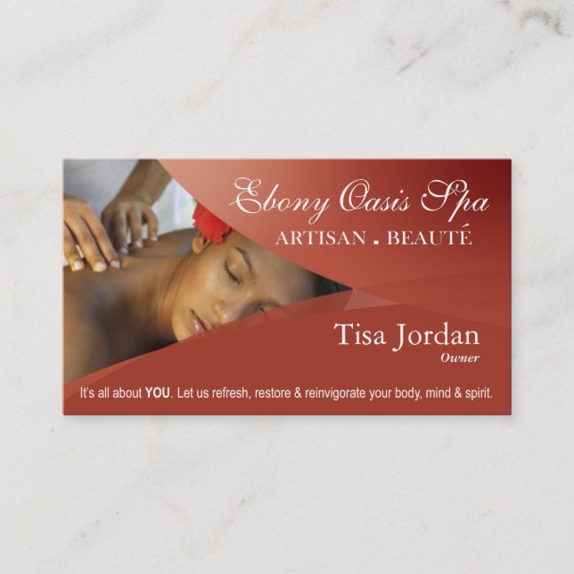 Aromatherapy för terapi för massage för Spa för Visitkort (Framsida)
