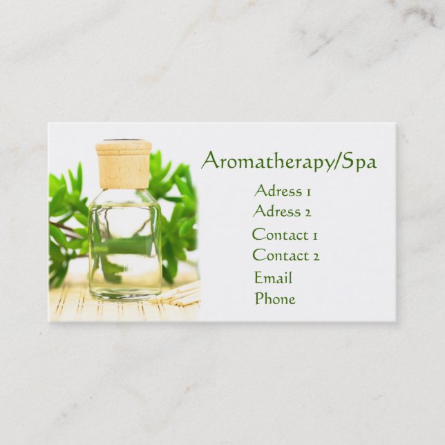 Aromatherapy-/Spavisitkort Visitkort (Framsida)
