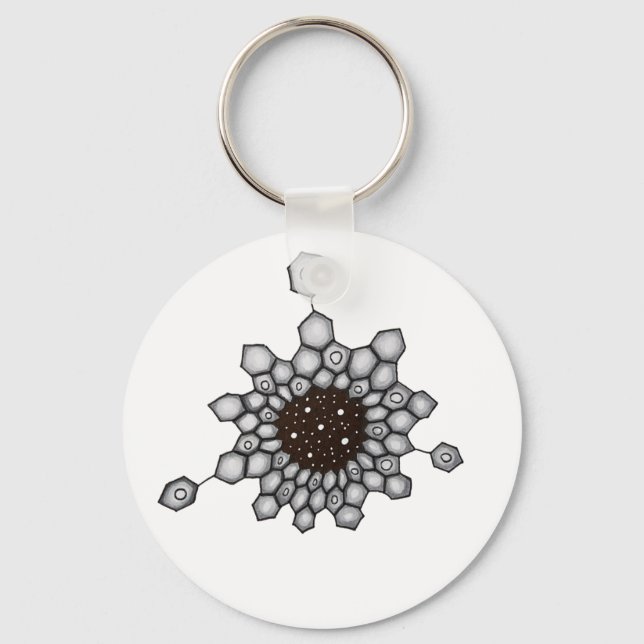 Aromatiska strukturspaltstenar för organisk kemi nyckelring (Framsida)