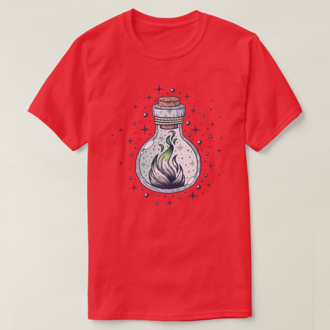 Aromc Fire Occult Flaska LGBT Aro Pride Flagga T Shirt (Design framsida)