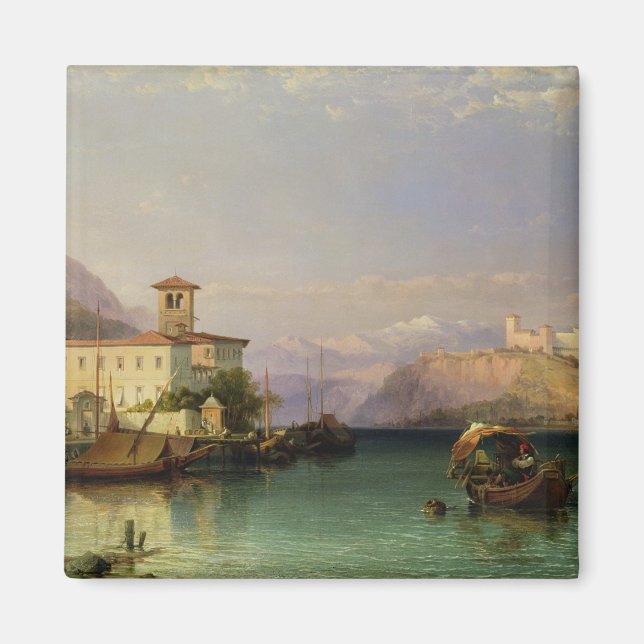 Arona och Castle of Angera, Sjö Maggiore, 185 Magnet (Framsidan)