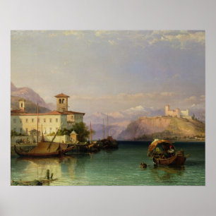 Arona och slottet av Angera, sjö Maggiore, 185 Poster