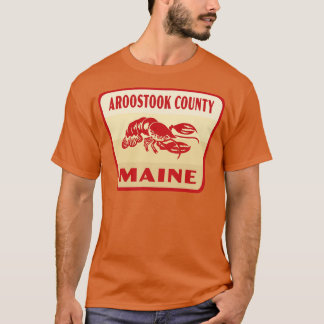 Aroostook County Maine Retro Badge Tan T Shirt
