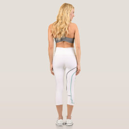 Aror Branded White Cropping Leggings - Sleek Mod